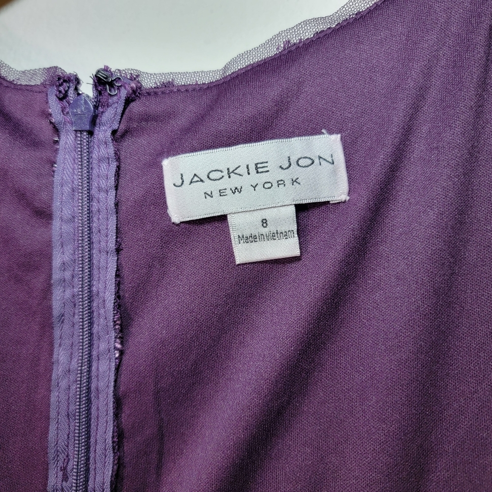 Jackie Jon Sequin Purple Scallop Sheath Dress Size 8 NWT - Picture 12 of 14